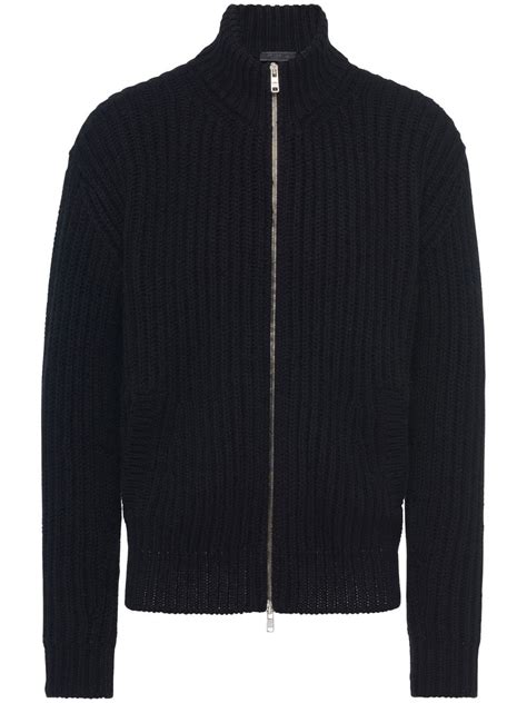 prada knit zip cardigan